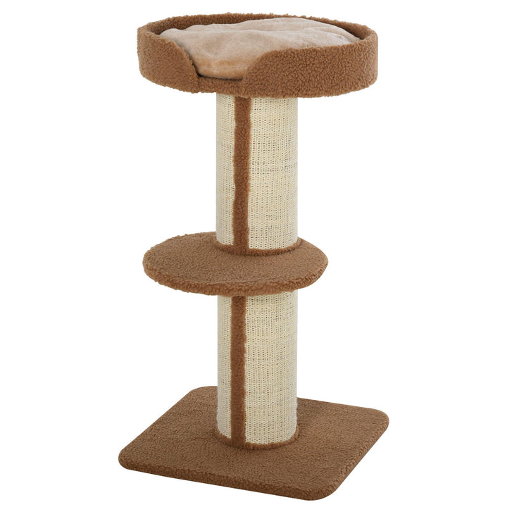 PawHut Cat Tree Kitty Tower with Sisal Mat Scratching Post, Cat Bed, Cushion, Perch, 18" x 18" x 36", Brown