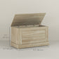 HOMCOM 31.5 Inches Storage Chest, Storage Trunk with Safety Hinge, Wooden Box for Living Room, White Wood Grain