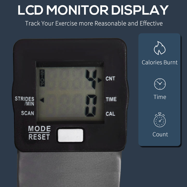 Soozier Twist Stair Stepper Exercise Machine with Rocking Handlebars, Cardio Climber Exercise Equipment with Hydraulic Resistance, LCD Display for Home Workout Exercise, Silver