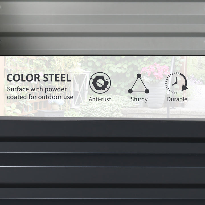 Outsunny 2' x 2' x 1' 2-Pieces Raised Garden Bed with Color Steel Frame for Vegetables, Flowers, Herbs, Grey