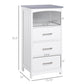 kleankin Small Bathroom Storage Cabinet, Floor Cabinet with 3 Drawers and Open Component, Narrow Bathroom Cabinet, White