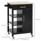 HOMCOM Kitchen Island, Compact Kitchen Cart on Wheels with Open Shelf & Storage Drawer for Dining Room, Kitchen, Black