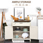 HOMCOM Farmhouse Kitchen Storage Cabinet, Sideboard Buffet Cabinet with 2 Rustic Barn Doors and Drawer, Oak