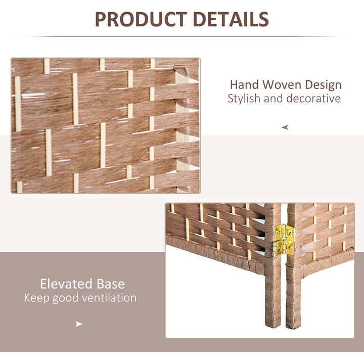 HOMCOM 6ft Folding Room Divider, 3 Panel Wall Partition with Wooden Frame for Bedroom, Home Office, Natural