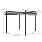 Outsunny 10' x 10' Retractable Pergola, Garden Gazebo Shade Shelter, for Grill, Patio, Deck, Dark Grey
