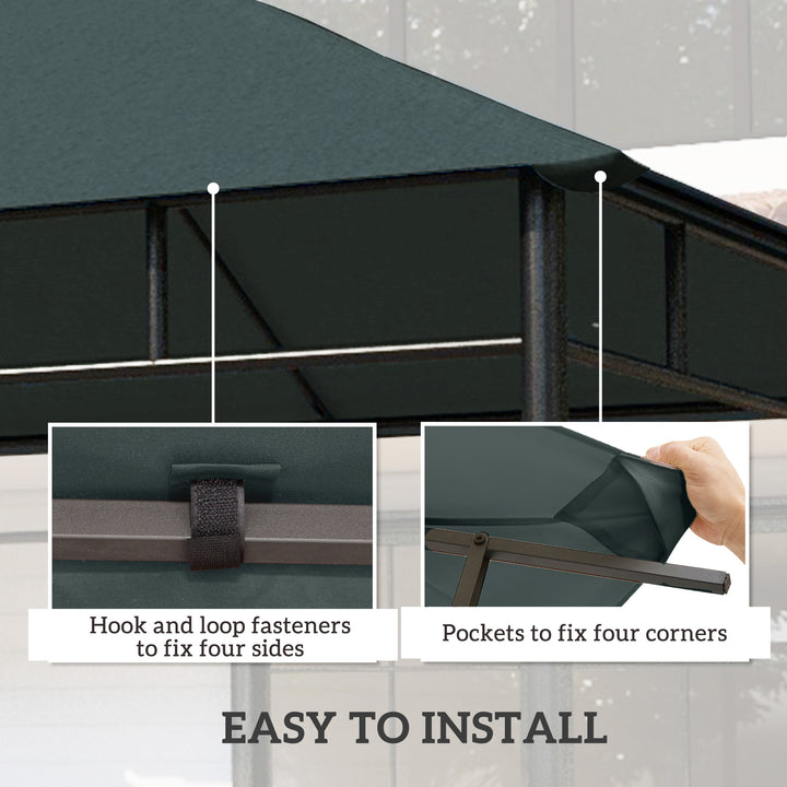 Outsunny 10' x 10' Square Gazebo Canopy Replacement UV Protected Top Cover Sun Shade Coffee