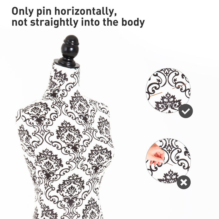 HOMCOM Female Fashion Mannequin Dress Form Torso Dressmaker Stand Clothing Display w/ Base (Black)