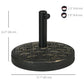 Outsunny 40lbs. Concrete Umbrella Base with Rattan Effect, Heavy Duty Parasol Stand for Outdoor Patio Umbrella, Bronze