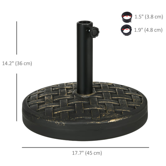 Outsunny 40lbs. Concrete Umbrella Base with Rattan Effect, Heavy Duty Parasol Stand for Outdoor Patio Umbrella, Bronze