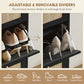 HOMCOM Rattan Shoe Storage Cabinet with 3 Flip Drawers and Adjustable Shelves, Entryway Shoe Cabinet for 18 Pairs, Black