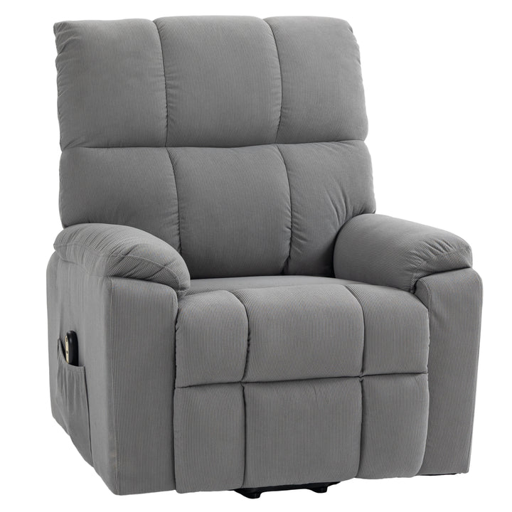 HOMCOM Lift Chair for Seniors, Microfibre Upholstered Electric Recliner Chair with Remote, Quick Assembly, Grey