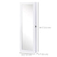 HOMCOM White Mirrored Jewelry Cabinet Hanging Wall Mount Real Glass Mirror Locked, White