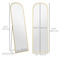 HOMCOM Arched Standing Mirror, 64" x 20" Full Length Mirror, Free Standing or Wall Mounted for Living Room, Bedroom, Black