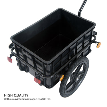 Aosom Bicycle Cargo Trailer 16 inch Air Wheel Wagon Trailer with Suitcase Large Capacity Enclosed Stroller Wagon - Black