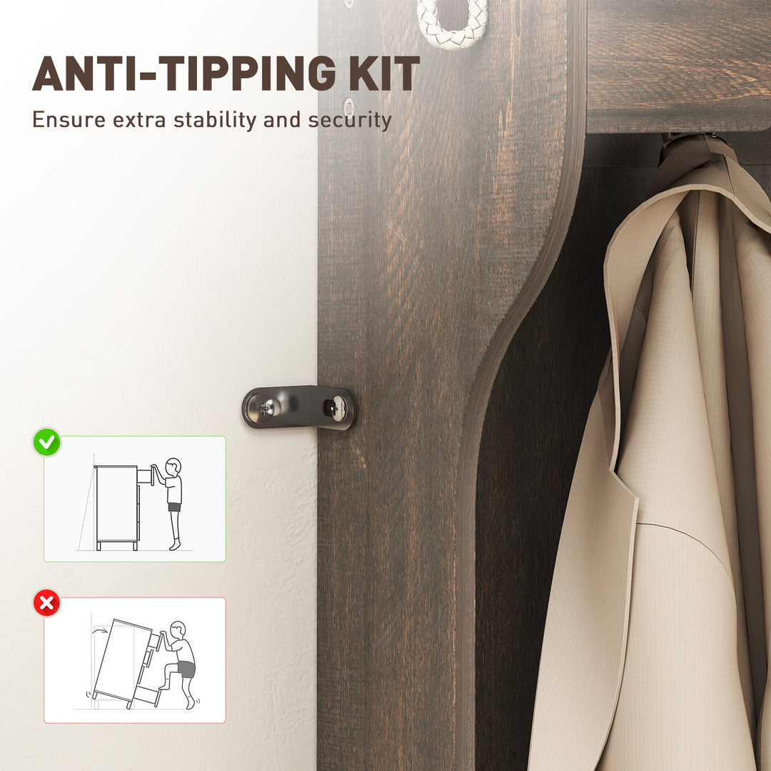 HOMCOM 4-In-1 Hall Tree with Bench and Shoe Storage, Farmhouse Coat Rack Shoe Bench with 12 Shoe Cubbies, 6 Hooks, White