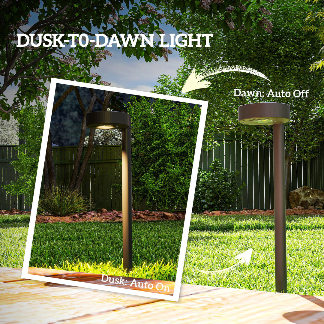 Outsunny 8 Pack Solar Garden Lights Outdoor Auto On/Off Solar Pathway Lights, IP44 for Driveway, Walkway, Yard Landscape Lighting