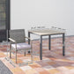 Outsunny 5 Pieces Wicker Outdoor Furniture Set, Rattan Patio Dining Set with Cushions, Umbrella Hole for Garden Backyard, Grey