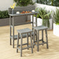 Outsunny 3 Piece Patio Bar Set with 43"H Bar Table and 2 Bar Stools, for Balcony, Backyard, Porch