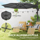 Outsunny 10' Offset Patio Umbrella Cantilever Umbrella with Aluminium Pole 360Â° Rotation and Tilt Adjustment, Grey