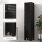 HOMCOM Narrow Bathroom Cabinet, Tall Bathroom Storage Cabinet with Shelves and Doors, Black