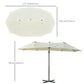 Outsunny Outdoor Patio Umbrella Offset Cantilever Umbrella with Twin Canopy Sunshade Umbrella with Lift Crank Grey