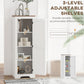 HOMCOM Farmhouse Accent Cabinet with Adjustable Shelf Barn Door Storage Cabinet for Living Room Floor Pantry Cabinet White
