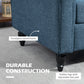 HOMCOM Vintage Loveseat, Upholstered Love Seat Furniture, Chenille-feel Fabric 2 Seater Sofa Couch with Rolled Arms, Gourd-Shaped Rubber Wood Legs for Living Room, Dark Grey