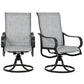 Outsunny 2-Piece Swivel Patio Dining Chairs, 360Â° Swivel Rocking Outdoor Chairs with Curved Armrests, Breathable Mesh Seat & S Shape Backrest for Yard, Lawn, Porch, Brown