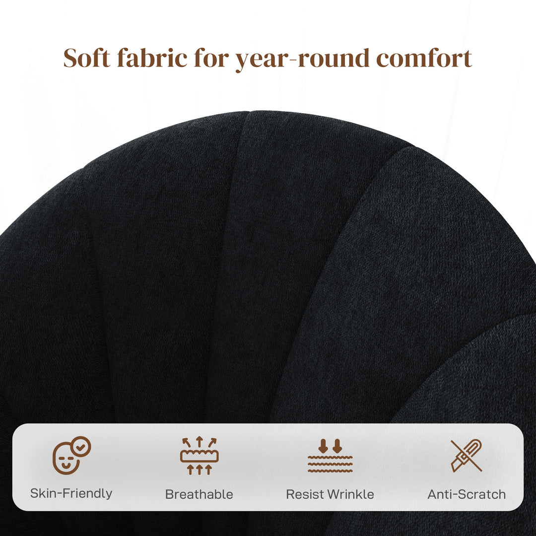 HOMCOM Modern Dining Chairs Set of 4, Upholstered Dining Room Chairs with Metal Legs, Shell Backrest, Padded Seat, Cream White