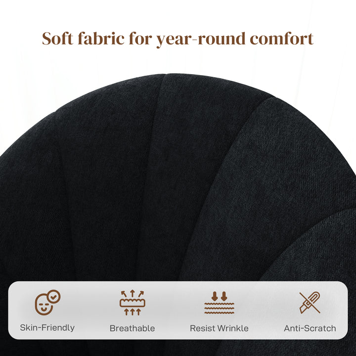 HOMCOM Modern Dining Chairs Set of 4, Upholstered Dining Room Chairs with Metal Legs, Shell Backrest, Padded Seat, Cream White