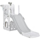 Qaba 4 in 1 Toddler Slide with Basketball Hoop, Climber, Telescope, Storage Basket, for 1-3 Years Kids Indoor Use, Yellow