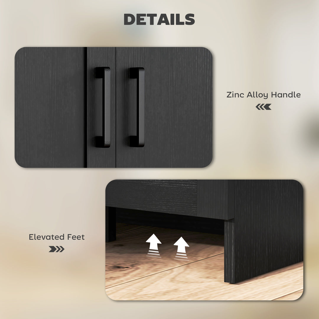 HOMCOM Modern Sideboard Cabinet with Adjustable Shelves, 3 Doors for Modern Kitchen & Dining Room, Ideal for Homeowners, White