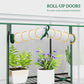 Outsunny Lean-to Greenhouse with 3 Tier Shelves, Mini Greenhouse with 3 Roll-Up Doors for Indoor Outdoor, Green