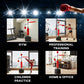 Soozier 4-in-1 Free Standing Punching Bag, Height Adjustable Boxing Bag with 2 Speed Balls, 360Â° Reflex Bar, Red