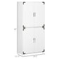HOMCOM Farmhouse Kitchen Pantry Storage Cabinet with 4 Doors, Kitchen Cabinet with Shelves, White