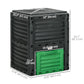 Outsunny Garden Compost Bin Large Outdoor Compost Container 80 Gallon Fast Creation of Fertile Soil Aerating Compost Box, Easy Assembly, Black