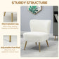 HOMCOM Lounge Chair for Bedroom Living Room Chair with Soft Upholstery and Gold Legs Pink