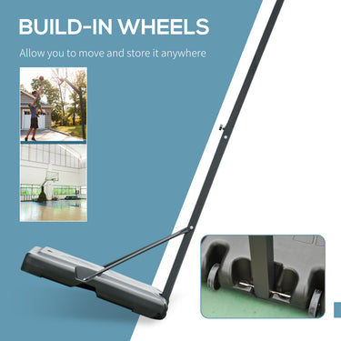 Soozier Portable Basketball Hoop Stand with Wheels, Height Adjustable 8FT-10FT for Outdoor Use, Black