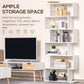HOMCOM Wooden S Shape Bookcase 6 Shelves Storage Display Home Office Furniture