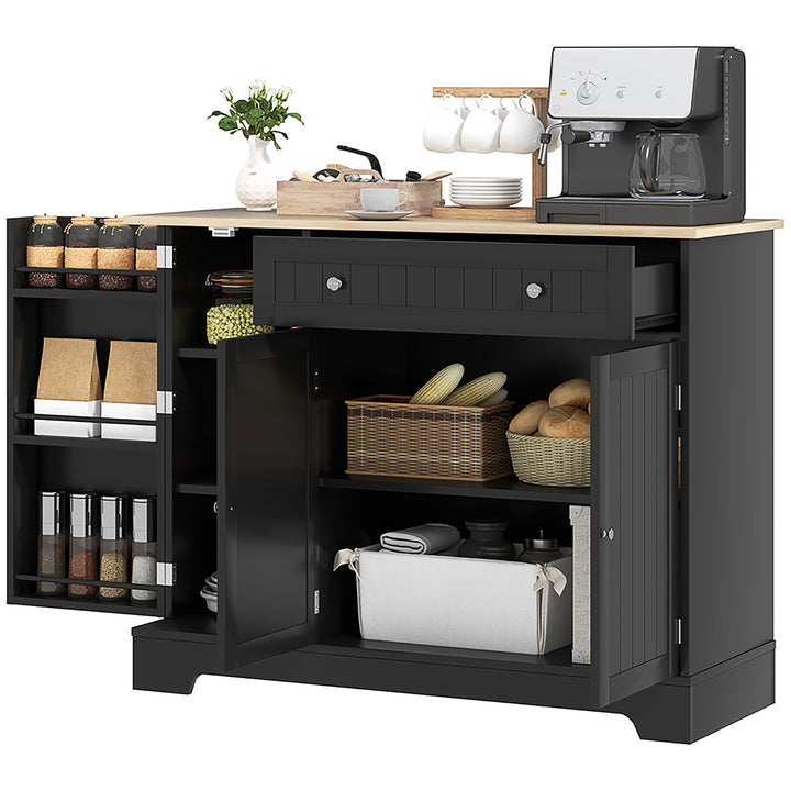 HOMCOM Modern Sideboard Cabinet, 41" Kitchen Buffet Cabinet with Drawer, Adjustable Shelf, 3 Doors for Dining Room, White