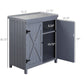 Outsunny Garden Storage Cabinet, Outdoor Tool Shed with Galvanized Top and Two Shelves for Yard Tools or Pool Accessories, Grey