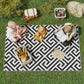 Outsunny Reversible Outdoor RV Rug, Patio Floor Mat, 5' x 8' Plastic Straw Rug for Backyard, Deck, Beach, Camping, Black & White