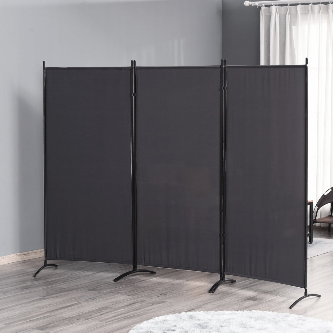 HOMCOM 6' 3 Panel Room Divider, Double Hinged Folding Wall Divider, Indoor Privacy Screen for Home Office, Beige