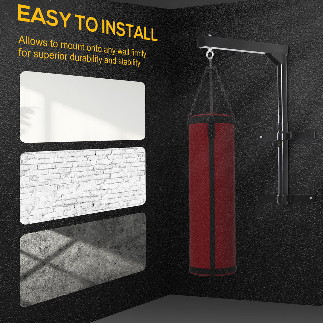 Soozier Boxing Punch Bag Hanger Heavy Bag Bracket MMA Training Wall Mount 220lbs Black