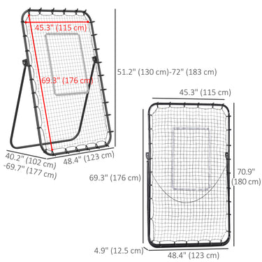 Soozier Volleyball Rebounder Net, Angles Adjustable Soccer Rebounder, Lacrosse Baseball Volleyball Training Equipment Aid