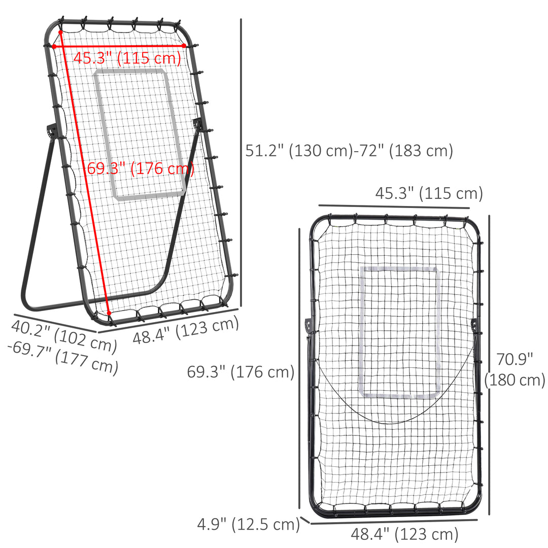 Soozier Volleyball Rebounder Net, Angles Adjustable Soccer Rebounder, Lacrosse Baseball Volleyball Training Equipment Aid
