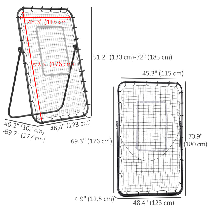 Soozier Volleyball Rebounder Net, Angles Adjustable Soccer Rebounder, Lacrosse Baseball Volleyball Training Equipment Aid