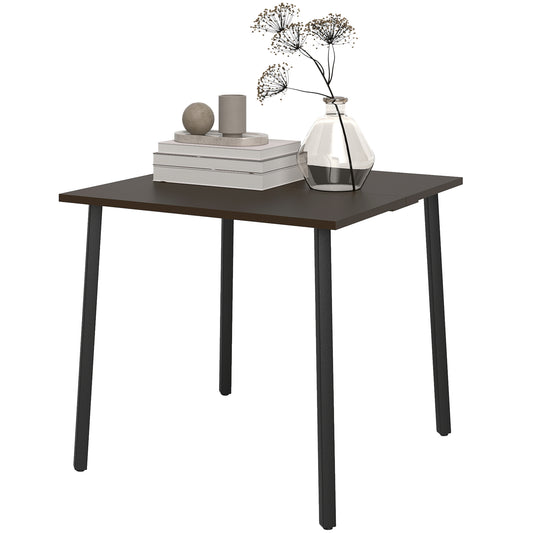Outsunny Patio Dining Table with Umbrella Hole for 4 People, Aluminium Legs, for Backyard Lawn Balcony, 31.5" x 31.5", Brown