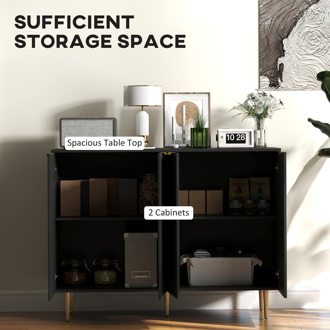 HOMCOM Modern Kitchen Storage Cabinet, Sideboard Buffet Cabinet with Adjustable Shelves for Kitchen Hallway, White