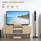 HOMCOM Modern TV Stand for TVs up to 50", TV Cabinet with Storage Shelves for Living Room, Natural